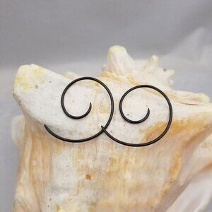 Pair Black Anodized Titanium over Stainless Steel Spiral Tapers 14G NWT